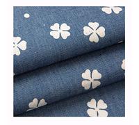 Tessuto Denim Stampato In Cotone Tessuto per Camicie Lavato Morbido Primaverile ed Estivo, Largo 150 Cm (decorazione Blu, Per Mezzo Metro)(Color:Azzurro)