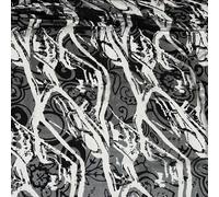 Tessuto Devorè Seta Nero Venature Bianco 50 Cm 5316