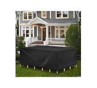 Tessuto di copertura per tavolo da giardino 420 D, Oxford per esterni, 220 x 135 x 100 cm, nero rivestimento per salotto da giardino, anti-UV, copertura per mobili da giardino, per set da tavolo e