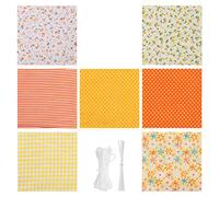 Tessuto di Cotone 25x25cm, Tessuto Artigianale per Cucito, Elastico e Ponte Naso Cucibile - Set Sette Motivi Colorati, Resistente ai Lavaggi, Ideale per Mascherine e Borse Fai da