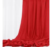 Tessuto di Garza per Matrimonio Rosso 9,2 m x 90 cm, Garza Drappeggio ad Arco Drappo per Soffitto Runner da Tavolo, Garza Fai da te per Tovaglioli con Fascia per Sedia Decorazione di Nozze