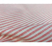 Tessuto di lino a righe caramelle materiale cotone leggero zecche linee bianc...