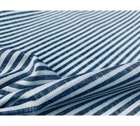 Tessuto di lino a righe caramelle materiale cotone leggero zecche linee bianc...