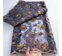 Tessuto di paillettes di pizzo francese di lusso in tulle di maglia 2025 di alta qualità 5 metri tessuto di pizzo africano abito da sposa netto nigeriano cucire A3861