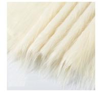 Tessuto di Pelliccia Artificiale Soffice e Liscio Tessuto per Tappezzeria in Pelliccia Sintetica a Pelo Lungo 12cm Rivestimento in Pelliccia Sintetica Liscia per Cosplay Costumi 50x180cm(Color:Beige)