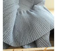 Tessuto di pizzo a rete plissettato 5,9" di larghezza, nastro di pizzo tulle con motivo a punti for abito da sposa fai da te, nastri artigianali fai da te(Grey)