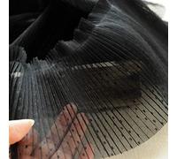 Tessuto di pizzo a rete plissettato 5,9" di larghezza, nastro di pizzo tulle con motivo a punti for abito da sposa fai da te, nastri artigianali fai da te(Black)