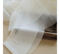 Tessuto di pizzo a rete plissettato 5,9" di larghezza, nastro di pizzo tulle con motivo a punti for abito da sposa fai da te, nastri artigianali fai da te(White)