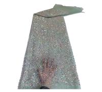 Tessuto Di Pizzo Africano Francese Fatto A Mano Con Perline Cucito Paillettes Ricamo Tessuto Di Pizzo Netto Della Nigeria For Le Donne Matrimonio 5 Metri(3)