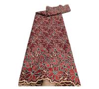 Tessuto Di Pizzo Cotone Africano Da 5 Metri Merletto Svizzero Voile In Nigeriano For Abito Ballo Sposa(LY4300-3)