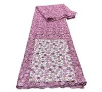 Tessuto Di Pizzo Cotone Africano Francese Merletto Voile In Svizzera 5 Iarde Design Bello Ed Elegante(8)