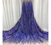 Tessuto Di Pizzo Tulle Africano Con Paillettes Francese Da 5 Yard Nigeriano For Le Donne Materiale Del Vestito Festa Nozze Ricami Raffinati(1)