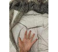 Tessuto di pizzo unico per matrimonio traforato decorazione Sparkle Party Supplies Black Soft Net Cloth
