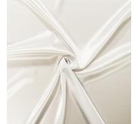Tessuto di raso - pezzo lungo 3 metri di tessuto di raso fluido di poliestere/elastan - Bella qualità - Tessuto per abito, gonna o tunica (Ecru)