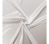 Tessuto di raso - pezzo lungo 3 metri di tessuto di raso fluido di poliestere/elastan - Bella qualità - Tessuto per abito, gonna o tunica (Bianco)