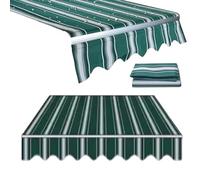Tessuto di ricambio impermeabile e resistente, 2,5 m x 4 m, per tenda da patio, tenda parasole per esterni, per ristoranti, negozi, balconi, verde (400 x 150 cm)