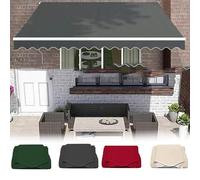 Tessuto di ricambio impermeabile grigio per tende da sole da esterno, resistente agli strappi, 5 x 2 m, ideale per porte e porte, soluzione di protezione solare, telaio non incluso