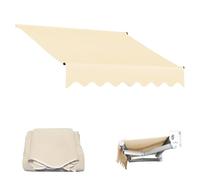 Tessuto di ricambio impermeabile per tenda da sole per esterni, 3,6 x 3 m, per balconi e gazebi, copertura per baldacchino beige.