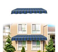 Tessuto di ricambio impermeabile per tenda retrattile, 3,3 x 1,4 m, a righe gialle-verdi, in poliestere, per patio, giardino, veranda, terrazza esterna