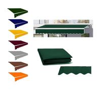 Tessuto di ricambio in poliestere impermeabile, 350 x 300 cm, per tenda da balcone retrattile, verde, resistente, per esterni (4 x 3,5 m)