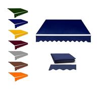 Tessuto di ricambio in poliestere impermeabile per tenda retrattile 350 x 300 cm, copertura blu per esterni per balcone, resistente ai raggi UV, durevole, facile da installare