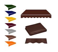 Tessuto di ricambio in poliestere impermeabile per tende da sole retrattili, 350 x 300 cm, copertura per baldacchino da balcone, durevole, resistente ai raggi UV, facile da installare (curry)