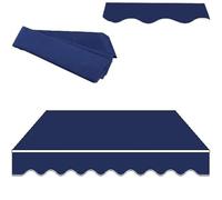 Tessuto di ricambio manuale per tenda da sole retrattile, impermeabile, in tela, per 2 x 1,5 m, 3 x 1,5 m, 3 x 2,4 m, 3,7 x 2,4 m, 4,6 x 3 m, 6,1 x 2 m (blu, 3 x 1,5 m)