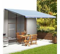 Tessuto di ricambio per baldacchino blu bianco 5x3,5 m | Poliestere resistente, leggero, per terrazza giardino, senza cornice
