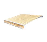 Tessuto di ricambio per baldacchino da esterno, 3 x 2,5 m, resistente ai raggi UV, giallo e bianco, ideale per balcone, patio, giardino, copertura durevole