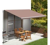 Tessuto di ricambio per baldacchino marrone 5x3,5 m | Poliestere resistente, leggero, per terrazza giardino, senza cornice