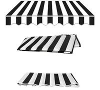 Tessuto di ricambio per parasole da esterno, 4 x 2 m, colore nero, copertura per giardino, tenda e patio, protezione solare durevole e resistente alle intemperie.