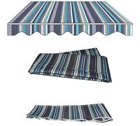 Tessuto di ricambio per parasole da esterno, 4 x 2 m, copertura per baldacchino, impermeabile, blu, riparo da giardino, patio, protezione UV, facile da installare