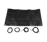 Tessuto di ricambio per sedia da spiaggia, panno di riparazione in nylon ispessito con 4 corde elastiche, kit fai da te impermeabile resistente ai raggi UV, per sedie a sdraio all'aperto (nero)