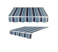 Tessuto di ricambio per tenda da balcone da 7 x 3 m, parti retrattili 6 x 2,5 m (senza cornice), tela resistente per esterni con mantovana, blu, adatta per tende da 6 x 4 m