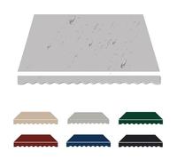 Tessuto di ricambio per tenda da esterno, 5 x 2 m, impermeabile, per patio e balcone, resistente ai raggi UV, compatibile con telai da 3,5 m, 4,5 m, 5 m, grigio