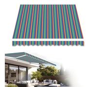 Tessuto di ricambio per tenda da esterno resistente, 7 x 4 m, impermeabile, resistente ai raggi UV, a righe, tettoia retrattile manuale per patio e terrazza