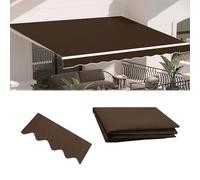 Tessuto di ricambio per tenda da esterno retrattile manuale, 100% poliestere, 280 g, per terrazze e terrazze, colore marrone, 6 x 3,5 m, con mantovana frontale