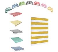 Tessuto di ricambio per tenda da esterno, tela di ricambio per tenda da patio, retrattile, 2,4 m, 3 m, 3,7 m, 4,9 m, 6,1 m, a righe, per cortili, negozi, portici (giallo, 4 x 1,5 m)