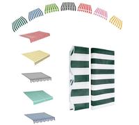Tessuto di ricambio per tenda da esterno, tela di ricambio per tenda da patio, retrattile, 2,4 m, 3 m, 3,7 m, 4,9 m, 6,1 m, a righe, per cortili, negozi, portici (verde, 5 x 2 m)