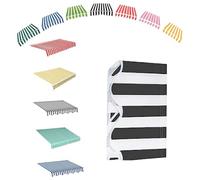 Tessuto di ricambio per tenda da esterno, tela di ricambio per tenda da patio, retrattile, 2,4 m, 3 m, 3,7 m, 4,9 m, 6,1 m, a righe, per cortili, negozi, portici (nero, 2,5 x 2 m)