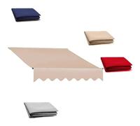 Tessuto di ricambio per tenda da giardino retrattile, 5 x 1,5 m, per terrazze, compatibile con tende da 2,4 m, 3,6 m, 4,9 m, 6,1 m, colore cammello, protezione UV, facile da installare