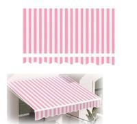 Tessuto di ricambio per tenda da giardino retrattile, impermeabile, copertura per tenda da sole per esterni, per il mercato della terrazza (striscia rosa) (4,6 x 3 m)
