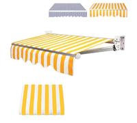 Tessuto di ricambio per tenda da giardino retrattile impermeabile, per terrazze, resistente agli strappi e allo sbiadimento, adatto a telai da 4,5 m, 6,1 m, giallo (2,5 x 1,5 m)