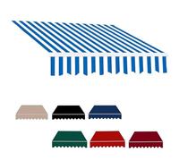 Tessuto di ricambio per tenda da giardino retrattile (solo tessuto), 100% poliestere, protezione dai raggi UV, impermeabile, per cortili e negozi, senza telaio, dimensioni: 5 x 3,5 m, colore: a righe