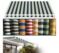 Tessuto di ricambio per tenda da patio, 100% poliestere, con forte resistenza ai raggi UV, per una protezione a lungo termine per negozi, ristoranti, bar, cortili (striscia verde, 2 x 1,5 m)