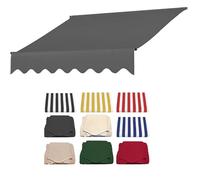 Tessuto di ricambio per tenda da patio, 3 m, 3,7 m, 4,9 m, panno di ricambio per tenda da sole, tenda da sole retrattile, tela per veranda, negozio, balcone (grigio, 3 x 2 m)