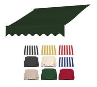 Tessuto di ricambio per tenda da patio, 3 m, 3,7 m, 4,9 m, panno di ricambio per tenda da sole, tenda parasole retrattile, tela per veranda, negozio, balcone (verde, 3 x 1,5 m)