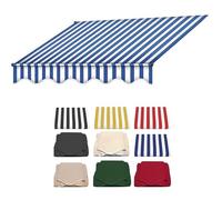 Tessuto di ricambio per tenda da patio, 3 m, 3,7 m, 4,9 m, panno di ricambio per tendone, tenda da sole, tenda da sole retrattile, tela per veranda, negozio, balcone (blu, 5 x 2 m)