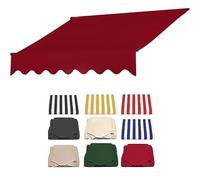 Tessuto di ricambio per tenda da patio, 3 m, 3,7 m, 4,9 m, panno di ricambio per tendone, tenda da sole, tenda da sole retrattile, tela per veranda, negozio, balcone (rosso, 5 x 1,5 m)