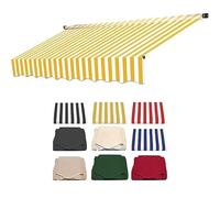 Tessuto di ricambio per tenda da patio, 3 m, 3,7 m, 4,9 m, panno di ricambio per tendone, tenda da sole, tenda da sole retrattile, tela per veranda, negozio, balcone (giallo, 5 x 3 m)